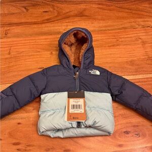The North Face Navy and Light Blue Hooded Jacket